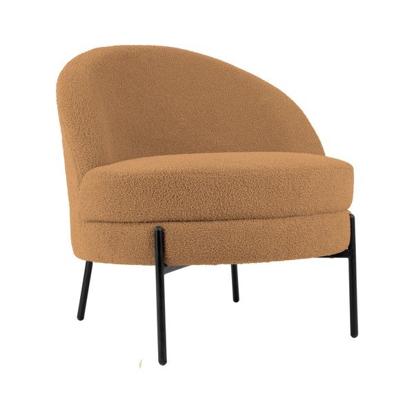 Világosbarna buklé fotel Noble – Leitmotiv