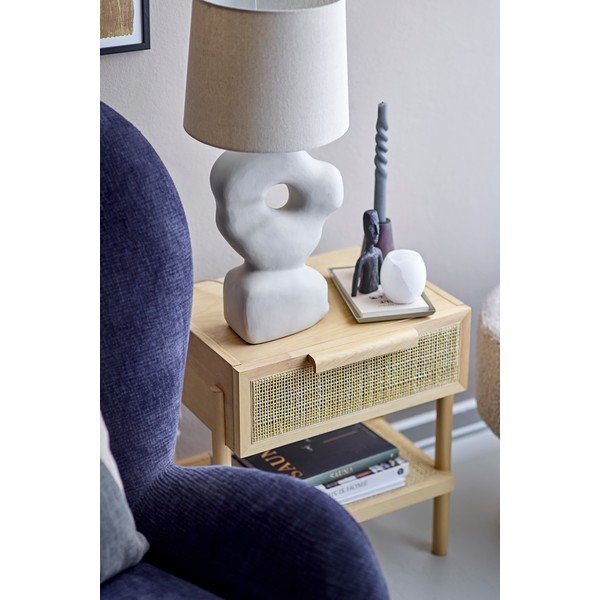 Natúr színű éjjeliszekrény borovi fenyő dekorral Manon – Bloomingville-image-1