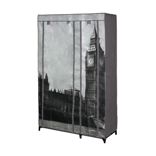 London szürke ruhatároló szövetszekrény, 160 x 105 cm - JOCCA