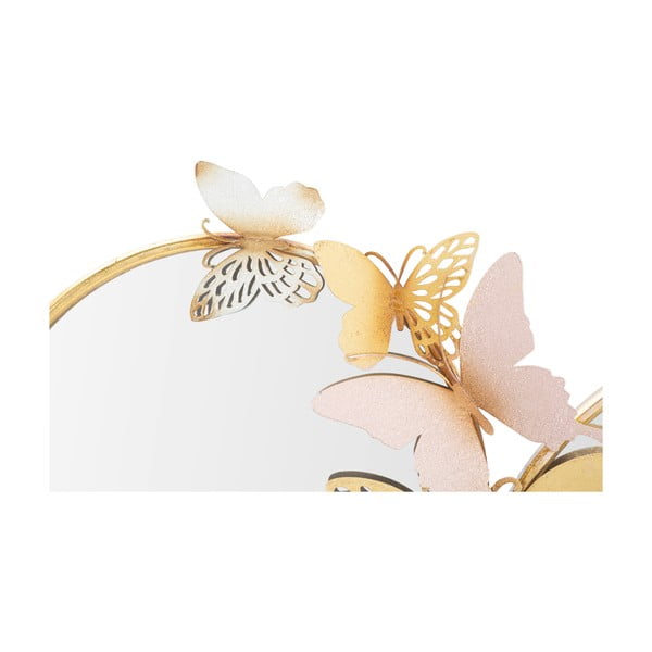 Farfalle fali tükör rózsaszín-aranyszínű dekorral, 81 x 52,5 cm - Mauro Ferretti-image-4