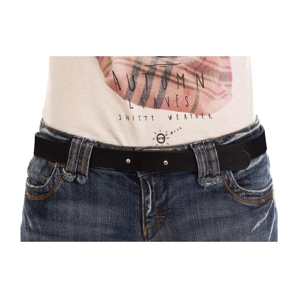 Bini Ater fekete női bőröv, hossza 92 cm - Woox-image-4