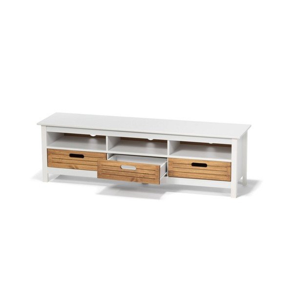 Ibiza fehér borovi fenyő TV-állvány, 3 fiókkal - Bonami Essentials-image-3