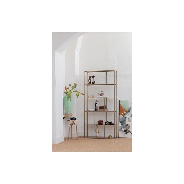 Aranyszínű fém könyvespolc 90x196 cm Valued – BePureHome-image-1