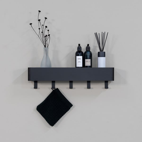 Fekete fali acél fürdőszobai polc Multi – Spinder Design-image-3