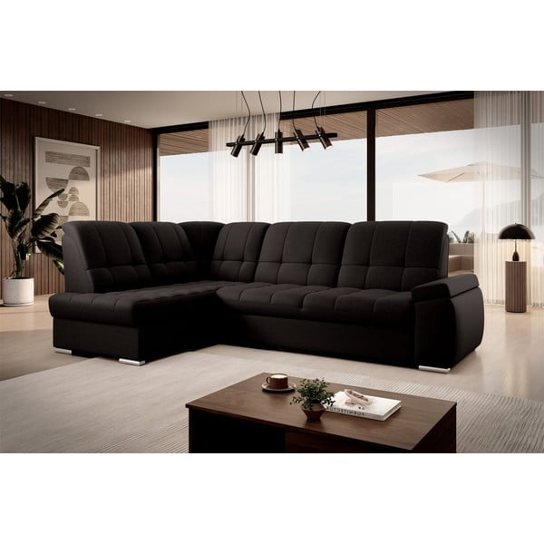 Barna kinyitható-tárolóhelyes sarokkanapé (bal oldali-L alakú) Sado – ELTAP-image-4