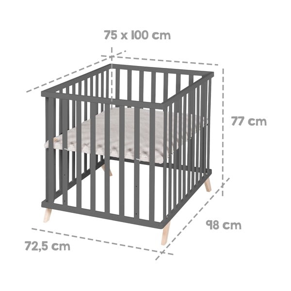 Sötétszürke bükkfa járóka 75x100 cm Lil Planet – Roba-image-4