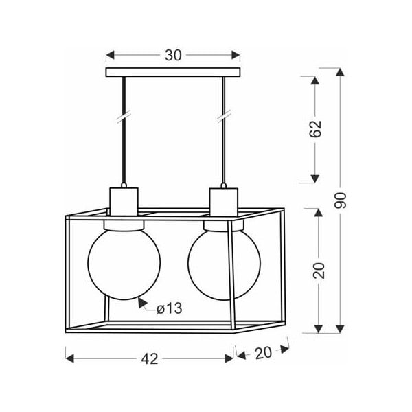 Fekete függőlámpa 20x42 cm Retro 2 – Candellux Lighting-image-1