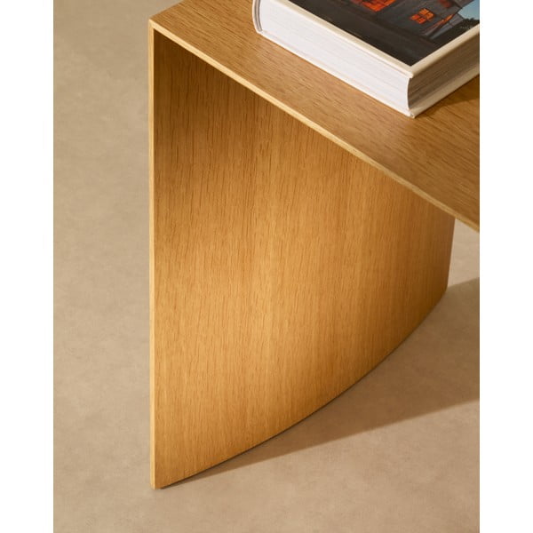 Világos natúr színű dohányzóasztal tölgyfa dekorral 45x90 cm Litto – Kave Home-image-2