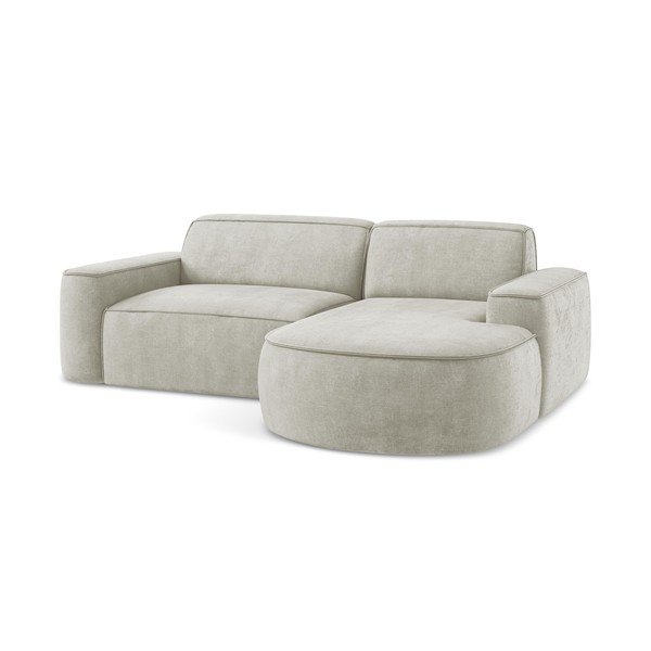 Krémszínű zsenília sarokkanapé (jobb oldali-heverő résszel) Omao – Makamii-image-4