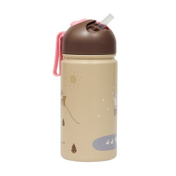 Világosbarna alumínium gyerek ivópalack 360 ml Friends in the Forest – OYOY Mini