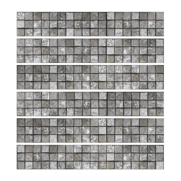 Stickers Friezes Tiles Stone 6 db-os falmatrica szett, 5 x 30 cm - Ambiance