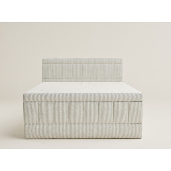 Bézs ágyneműtartós boxspring ágy 160x200 cm Caya – Maison de Rêve-image-2