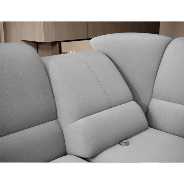 Szürke bársony kinyitható-tárolóhelyes sarokkanapé (jobb oldali-L alakú) Siber – ELTAP-image-1