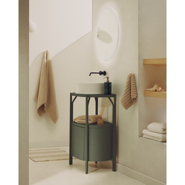 Zöld mosdó alatti szekrény 60x81 cm Arely – Kave Home-image-1