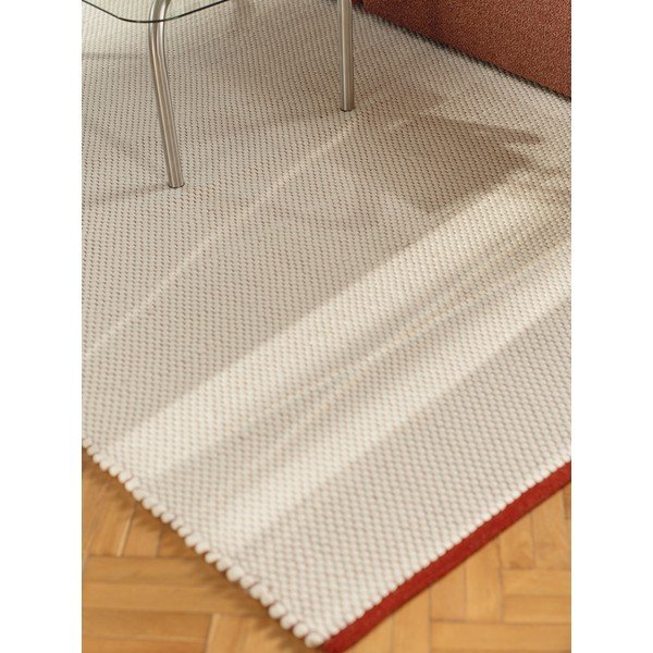 Piros-bézs kézi szövésű gyapjú futószőnyeg 80x170 cm Lenu – noo.ma-image-4