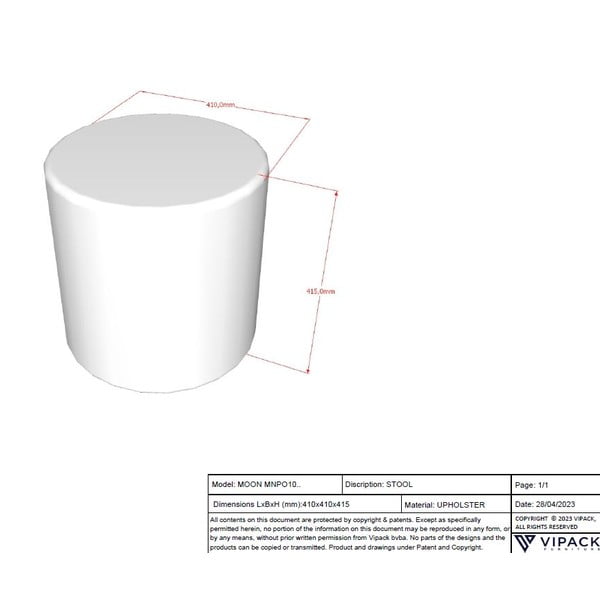 Fehér buklé gyerek puff MOON – Vipack-image-3