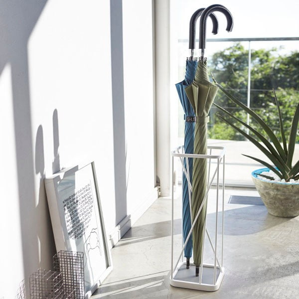 Square fehér esernyőtartó - YAMAZAKI-image-2