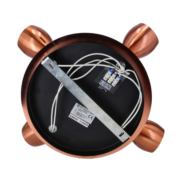 Rézszínű mennyezeti lámpa fém búrával 35x35 cm Cross – Candellux Lighting-image-4