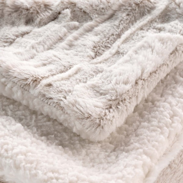 Bézs mikroplüss takaró 180x220 cm Lynx – douceur d'intérieur-image-2