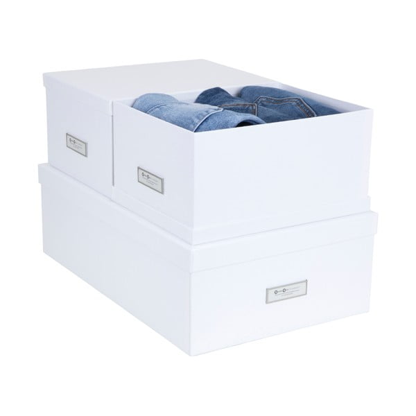 Inge 3 db-os fehér tárolódoboz szett - Bigso Box of Sweden-image-2