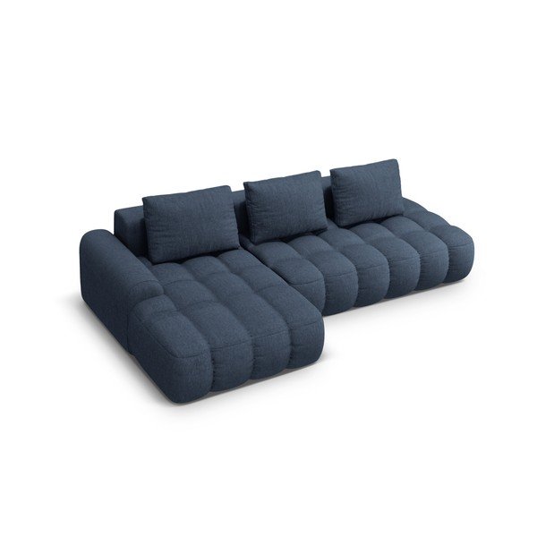 Sötétkék kinyitható-tárolóhelyes sarokkanapé (bal oldali-heverő résszel) Linz – Cosmopolitan Design-image-3