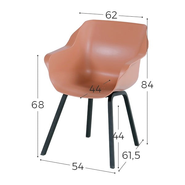 Narancssárga műanyag kerti szék szett 2 db-os Sophie – Hartman-image-2