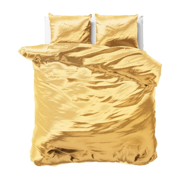Sárga, kétszemélyes szatén-mikroperkál ágyneműhuzat, 240 x 220 cm - Sleeptime