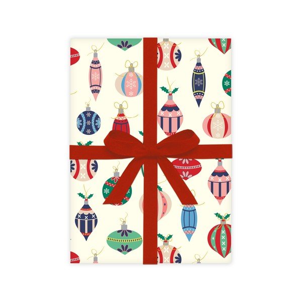 Retro Baubles 5 ív csomagolópapír, 50 x 70 cm - eleanor stuart-image-2
