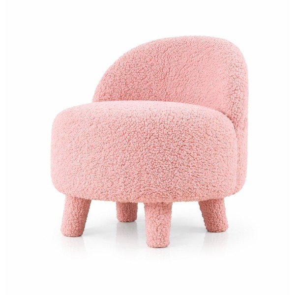 Világos rózsaszín buklé gyerek fotel Moouv – Artie