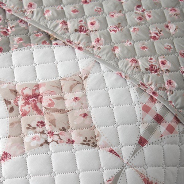 Zöld steppelt ágytakaró 220x230 cm Pinsonic Patchwork – Catherine Lansfield-image-2