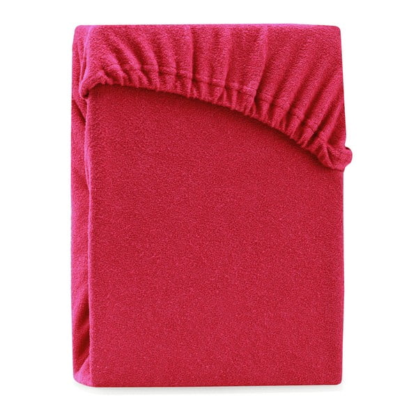 Ruby Maroon piros kétszemélyes gumis lepedő, 200-220 x 200 cm - AmeliaHome