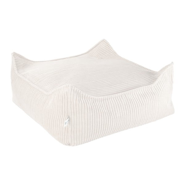 Krémszínű kordbársony gyerek babzsákfotel Square – Wigiwama