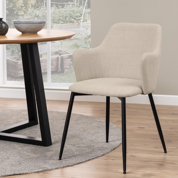 Krémszínű kárpitozott étkezőfotel szett 2 db-os Ilsa – Actona-image-1