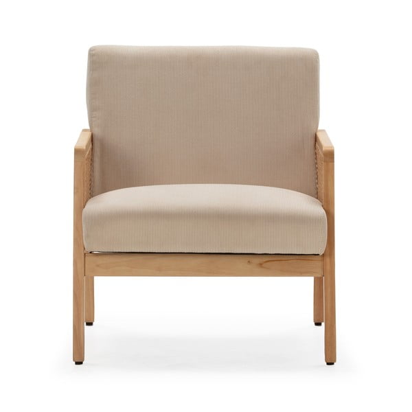 Bézs kordbársony szőtt fotel Debra – Marckeric-image-2