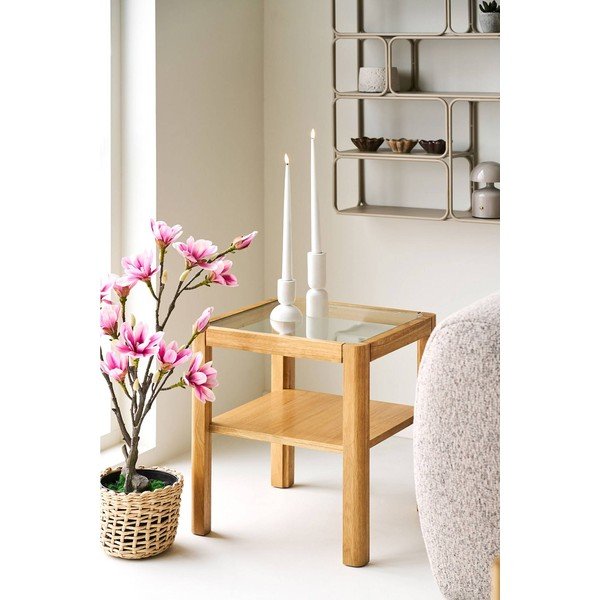 Tárolóasztal üveg asztallappal 40x40 cm Lourmarin – House Nordic-image-1