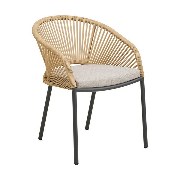 Bézs fém-párnázott kerti szék Novella – House Nordic