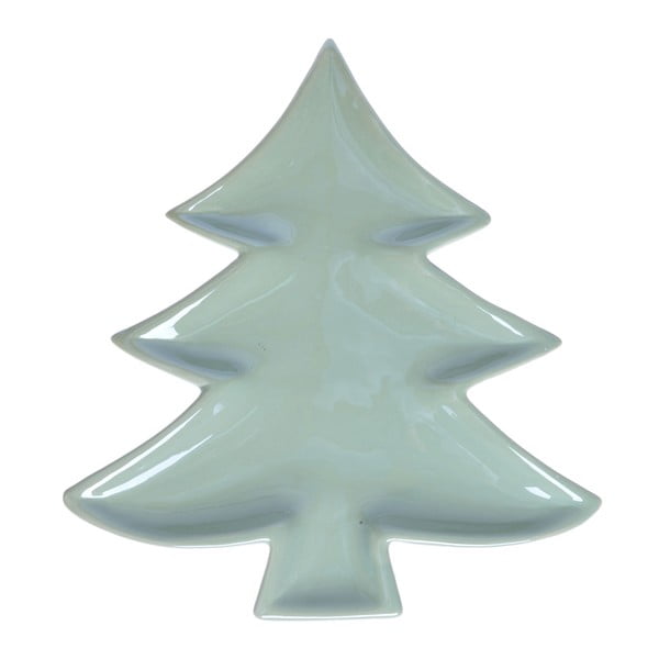 Christmas Tree zöld kerámia tányér, hossz 19,5 cm - Ewax