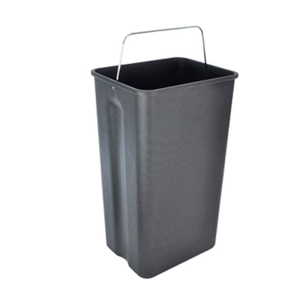 Fényes ezüstszínű rozsdamentes acél szelektív pedálos szemetes 2x20 l Duo – Orion-image-1