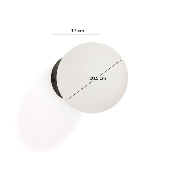 Fehér-fekete fém fali lámpa ø 15 cm Brisia – Kave Home-image-4