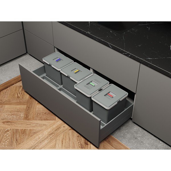 Műanyag szemetes szelektív hulladékhoz/beépíthető 30 l Metropolis - Elletipi-image-1