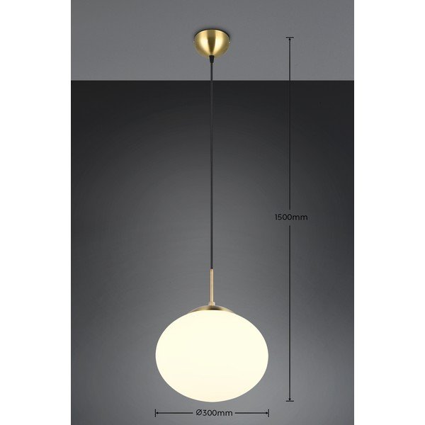 Fehér-aranyszínű függőlámpa üveg búrával ø 30 cm Fomento – Trio-image-4