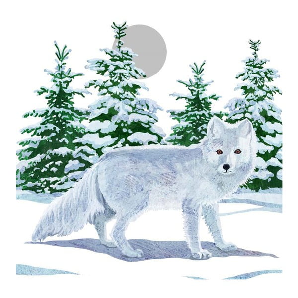 Snow Fox 10 db-os papírszalvéta szett karácsonyi motívummal - PPD