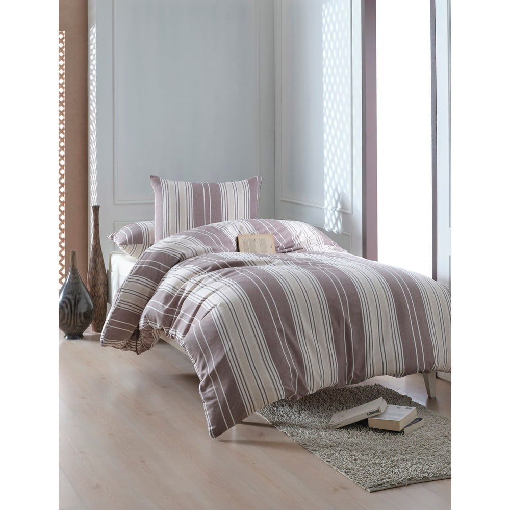 Barna-bézs egyszemélyes ágyneműhuzat 140x200 cm Lima  Mijolnir