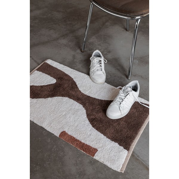 Fehér-barna mosható pamut szőnyeg 50x80 cm Figura – Mette Ditmer Denmark-image-2