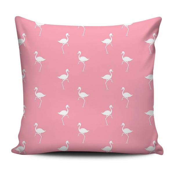 Home de Bleu White Flamingos rózsaszín-fehér díszpárna, 43 x 43 cm - Kate Louise