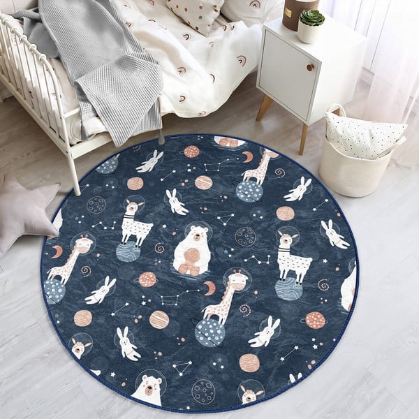 Sötétkék gyerek szőnyeg ø 120 cm Comfort – Mila Home-image-3