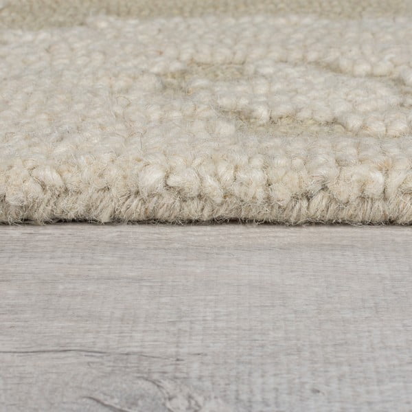 Bézs kézi szövésű gyapjú szőnyeg 200x290 cm Dion Ikat – Flair Rugs-image-4