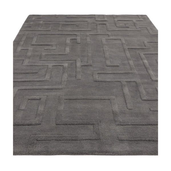 Antracitszürke gyapjú szőnyeg 160x230 cm Maze – Asiatic Carpets-image-3