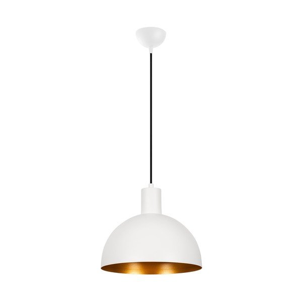 Fehér-aranyszínű függőlámpa fém búrával ø 30 cm Sivani – Opviq lights-image-3