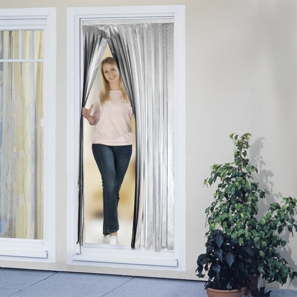 Fekete-ezüstszínű termo függöny ajtóra 90x200 cm – Maximex-image-3